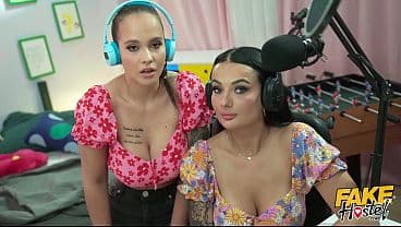 Fake Hostel Girls with Big Beautiful Tits have Lesbian Sex in games room