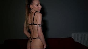 Luna Evans in Black Lingerie Wants It Bad Sam Garro Fucks Her and Cums on Her Face