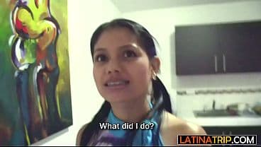 Tiny latina teen visits BWC boyfriend for a blowjob and a fuck